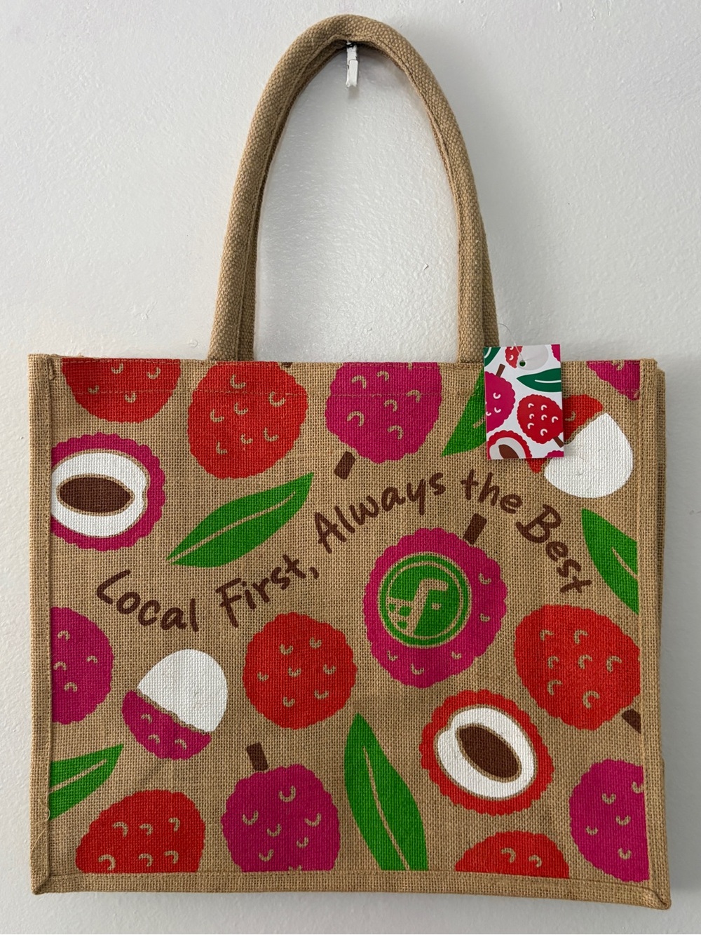 Foodland Hawai’i Lychee Jute Bag Brand New with Tags